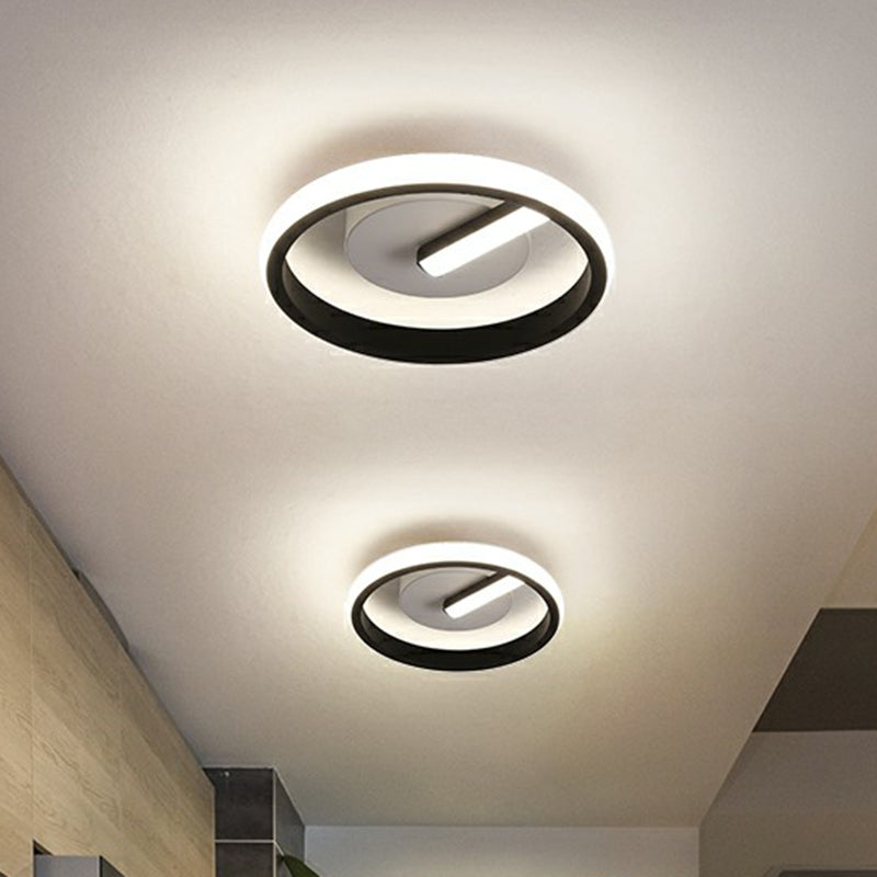 Modern Black LED Flush Mount Ceiling Light for Small Foyer Spaces