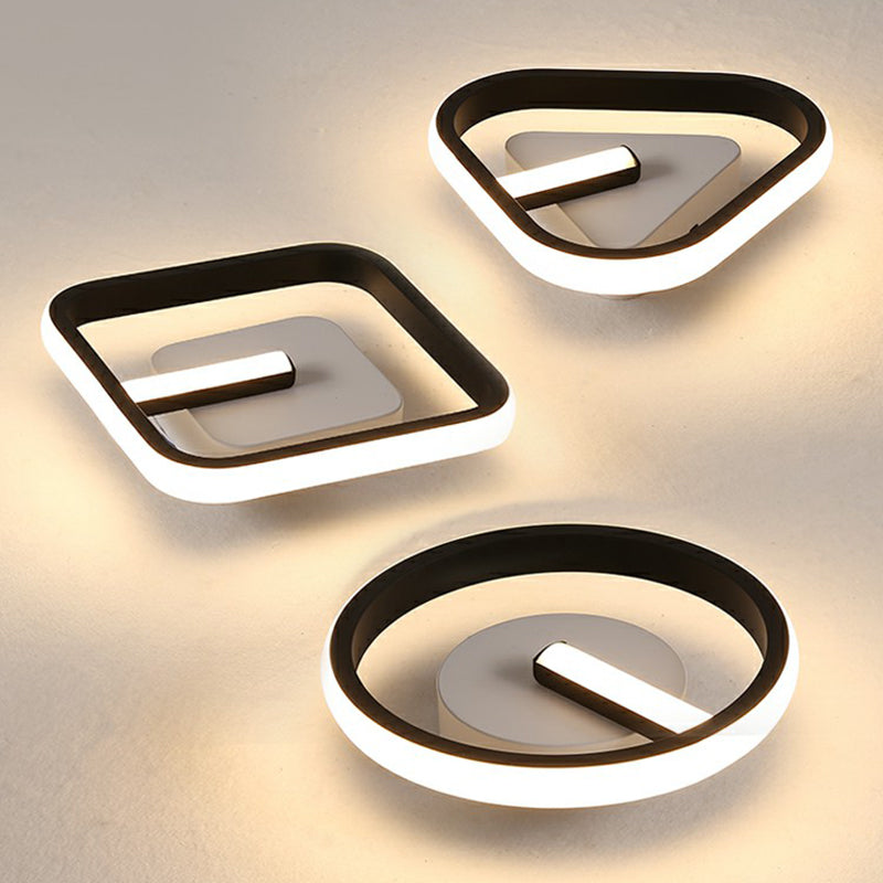 Modern Black LED Flush Mount Ceiling Light for Small Foyer Spaces