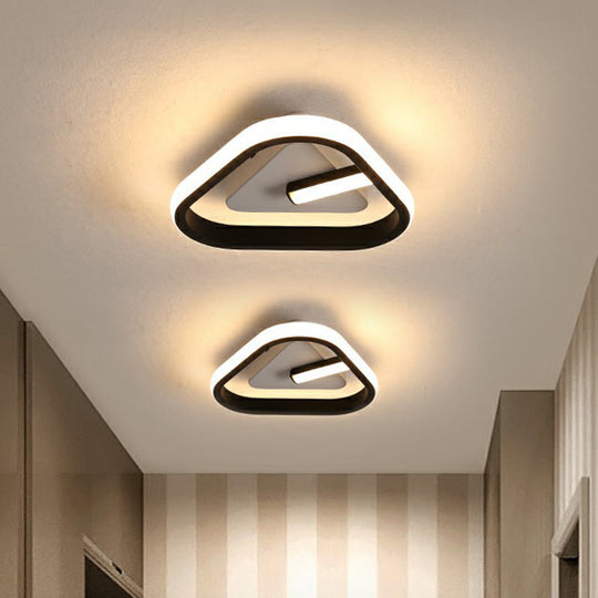 Modern Black LED Flush Mount Ceiling Light for Small Foyer Spaces