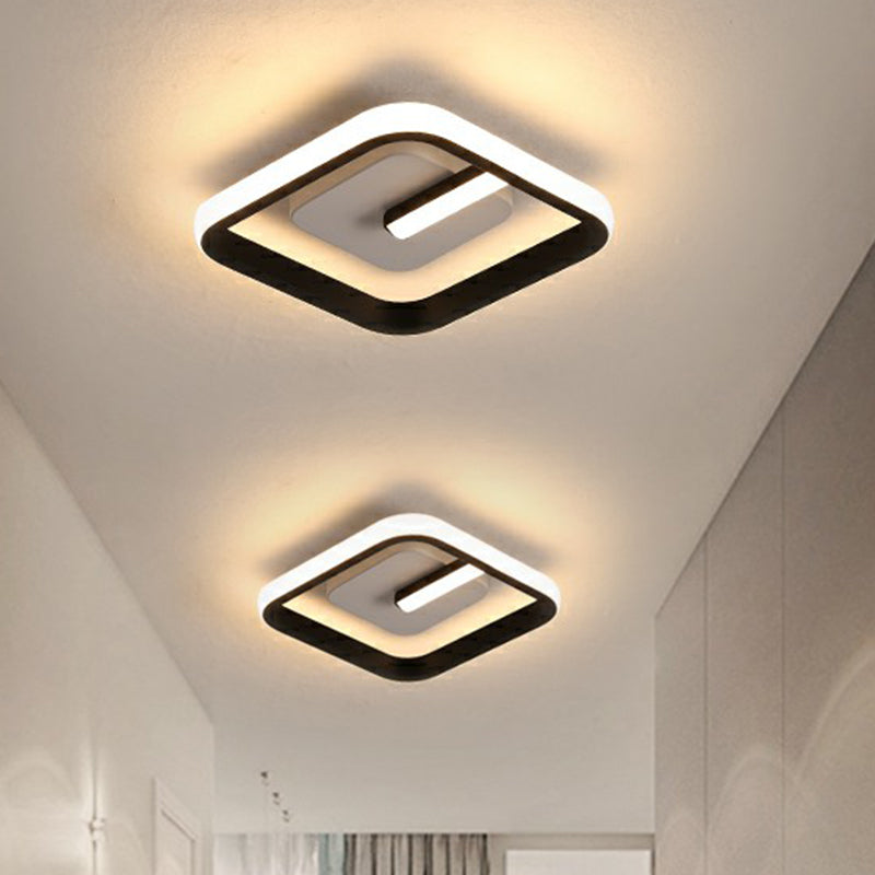 Modern Black LED Flush Mount Ceiling Light for Small Foyer Spaces