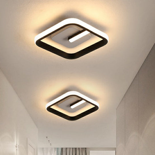 Modern Black LED Flush Mount Ceiling Light for Small Foyer Spaces