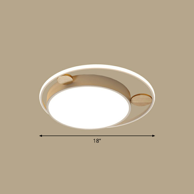 White LED Round Flush Mount Ceiling Light for Minimalist Bedrooms