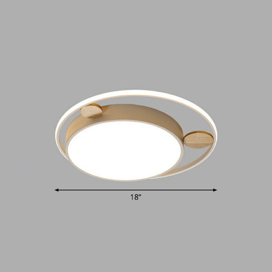 White LED Round Flush Mount Ceiling Light for Minimalist Bedrooms