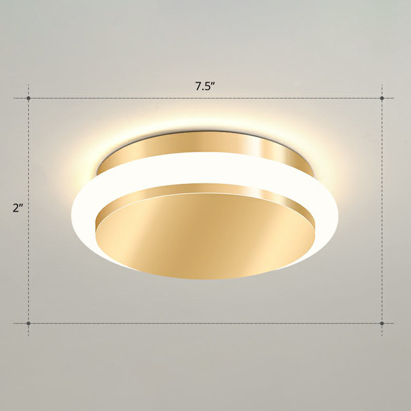 Modern Gold Acrylic Led Ceiling Mount Light - Geometric Foyer Flushmount / Remote Control Stepless