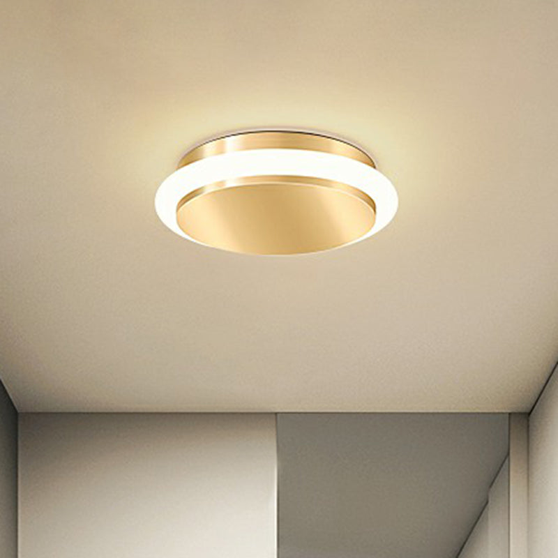 Modern Gold Acrylic LED Ceiling Mount Light - Geometric Foyer Flushmount