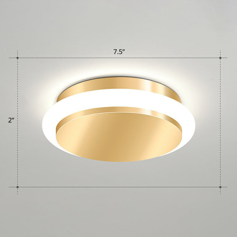 Modern Gold Acrylic LED Ceiling Mount Light - Geometric Foyer Flushmount