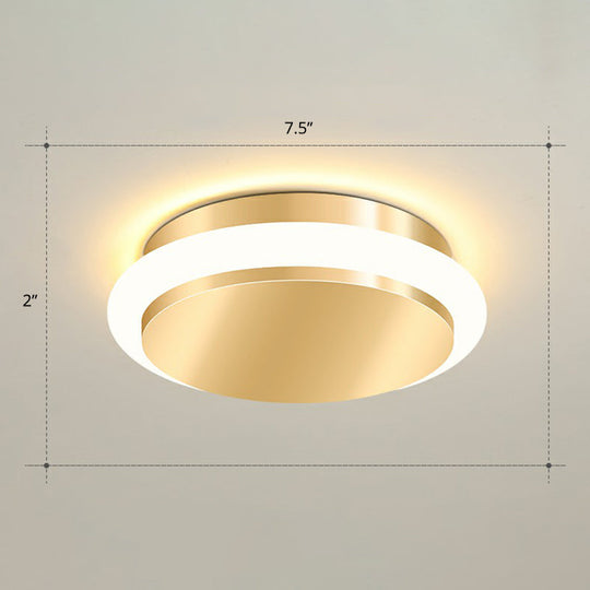 Modern Gold Acrylic LED Ceiling Mount Light - Geometric Foyer Flushmount