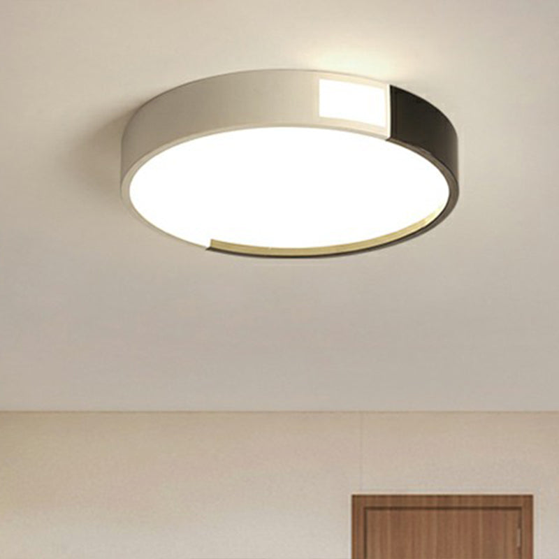 Modern Black Geometric Acrylic Shade Flush Mount Ceiling Light For Bedrooms / Third Gear Round