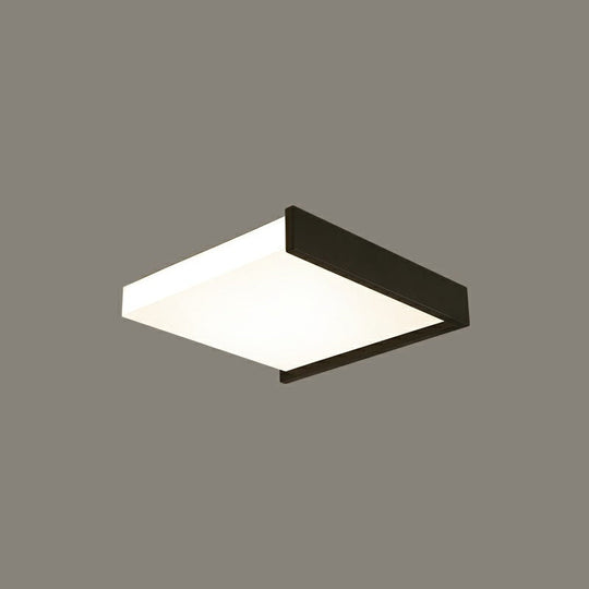 Modern Nordic Led Ceiling Light With Acrylic Square Design In Black And White / 16 Remote Control