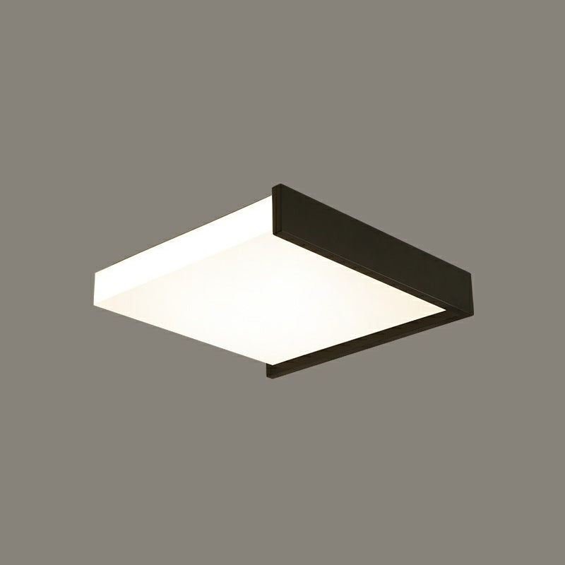 Modern Nordic Led Ceiling Light With Acrylic Square Design In Black And White / 19.5 Third Gear