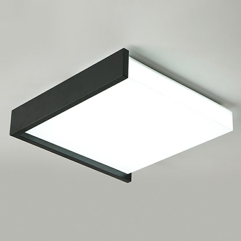 Modern Nordic LED Ceiling Light with Acrylic Square Design in Black and White