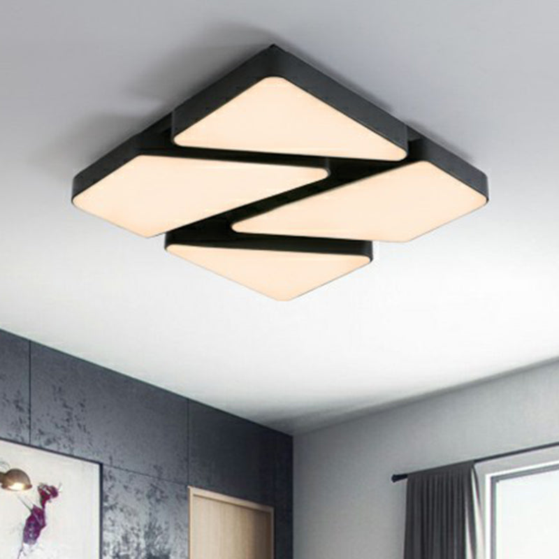 Modern Led Ceiling Light Fixture With Acrylic Diffuser For Bedroom Nordic Style Square Mount