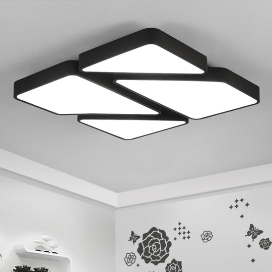 Modern LED Ceiling Light Fixture with Acrylic Diffuser for Bedroom – Nordic Style Square Mount