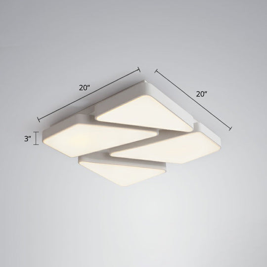 Modern LED Ceiling Light Fixture with Acrylic Diffuser for Bedroom – Nordic Style Square Mount