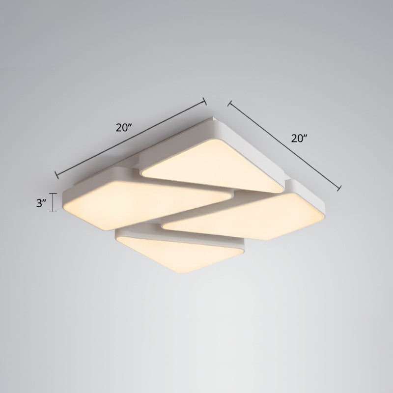 Modern LED Ceiling Light Fixture with Acrylic Diffuser for Bedroom – Nordic Style Square Mount