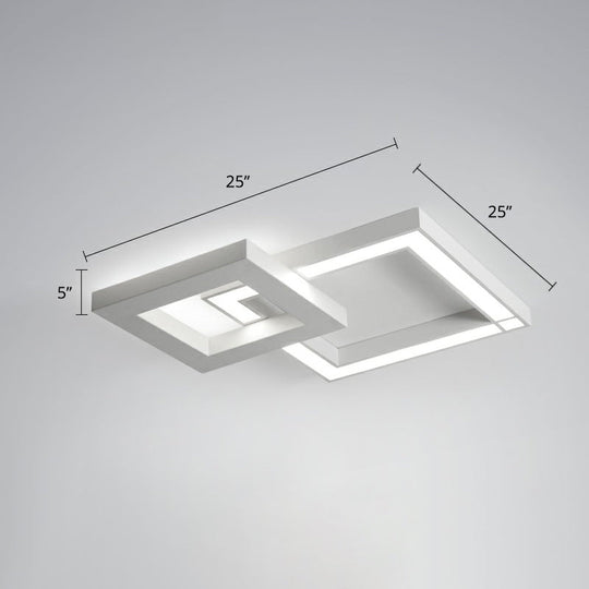 White Nordic LED Ceiling Light Fixture for Modern Living Rooms