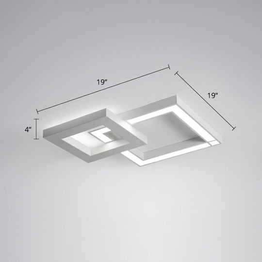 White Nordic LED Ceiling Light Fixture for Modern Living Rooms