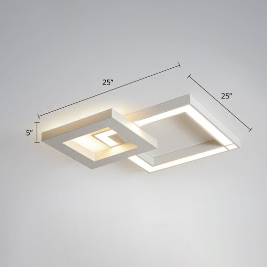 White Nordic LED Ceiling Light Fixture for Modern Living Rooms