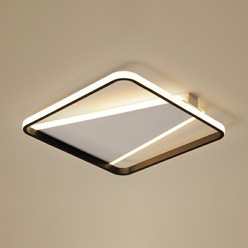 Minimalistic Square Black Acrylic LED Flush Mount Ceiling Light