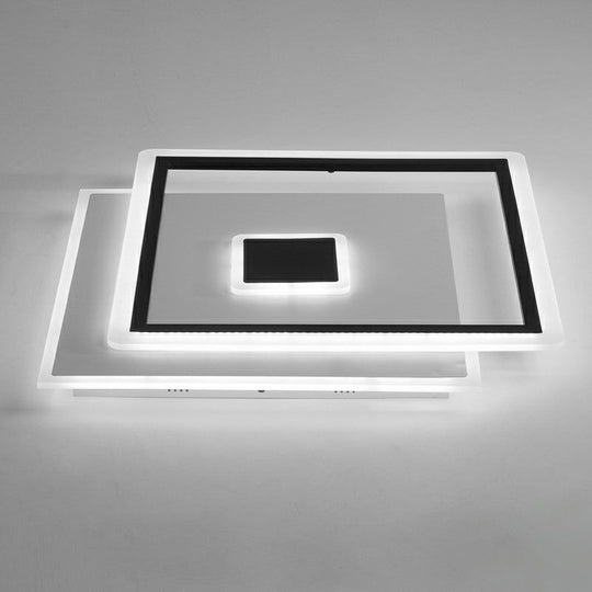 Black Quad LED Bedroom Ceiling Light - Elegant Simplicity