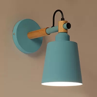 Rotatable Nordic Style Metal Wall Sconce Light For Living Room - One Bucket Blue