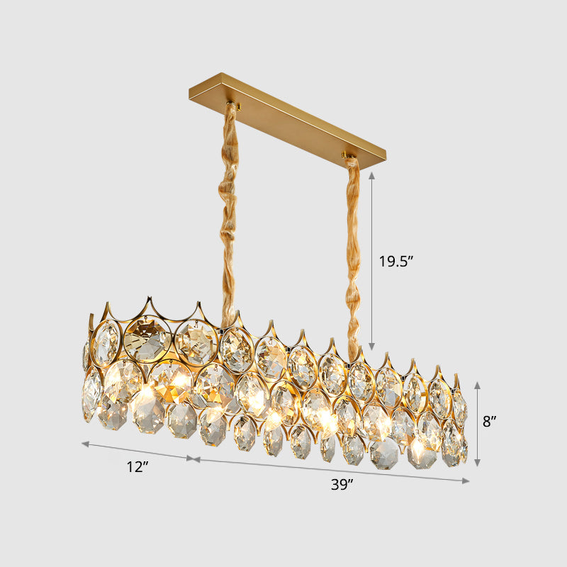 Teardrop Crystal Chandelier: Postmodern Hanging Ceiling Light For Your Dining Room Gold / 39