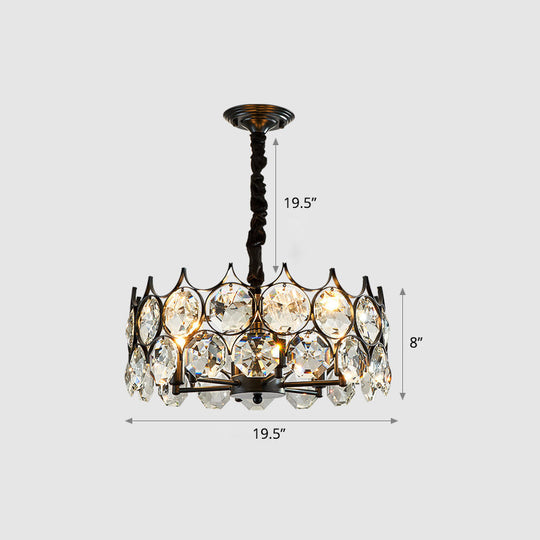 Teardrop Crystal Chandelier: Postmodern Hanging Ceiling Light For Your Dining Room Black / 19.5