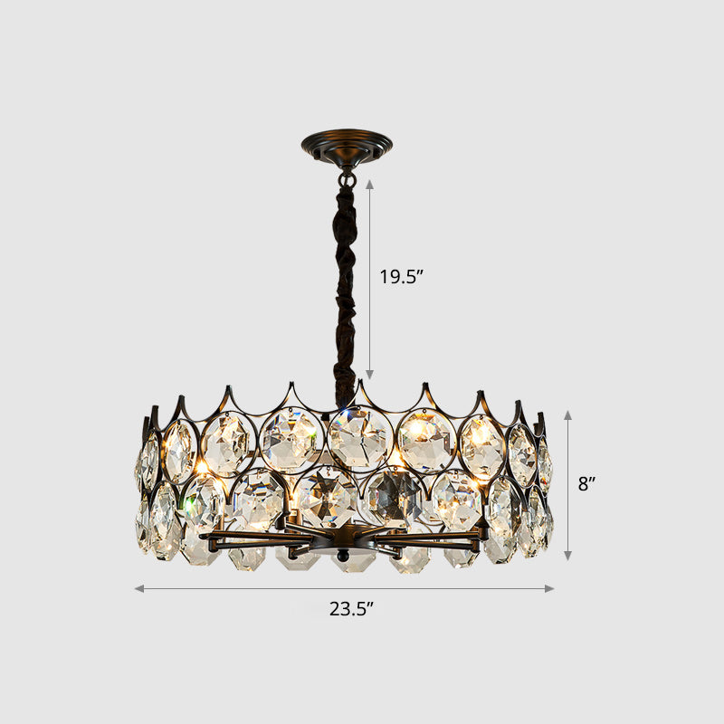 Teardrop Crystal Chandelier: Postmodern Hanging Ceiling Light For Your Dining Room Black / 23.5