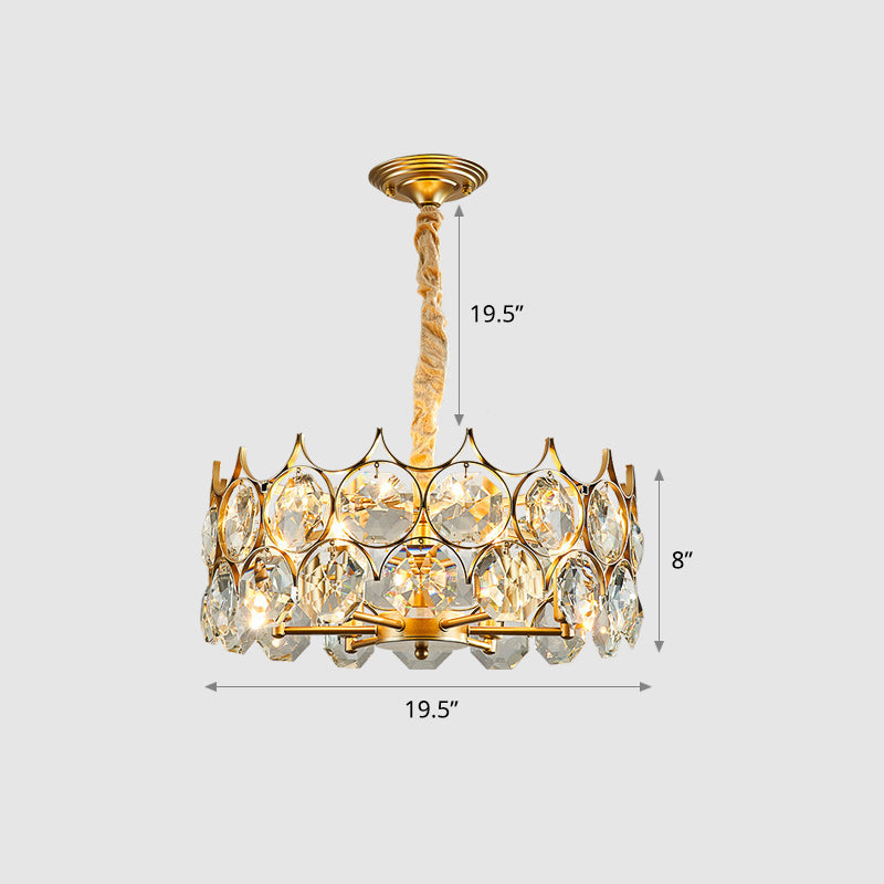 Teardrop Crystal Chandelier: Postmodern Hanging Ceiling Light For Your Dining Room Gold / 19.5