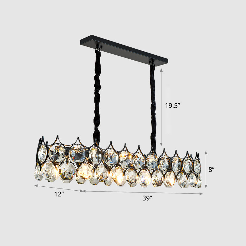 Teardrop Crystal Chandelier: Postmodern Hanging Ceiling Light For Your Dining Room Black / 39