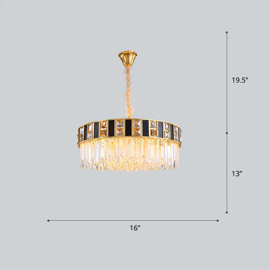 Contemporary Geometric Crystal Chandelier In Gold For Living Room Lighting / 16