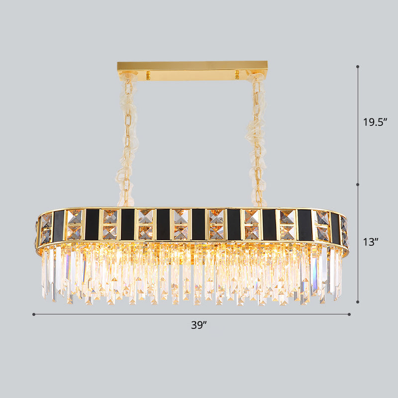 Contemporary Geometric Crystal Chandelier In Gold For Living Room Lighting / 39