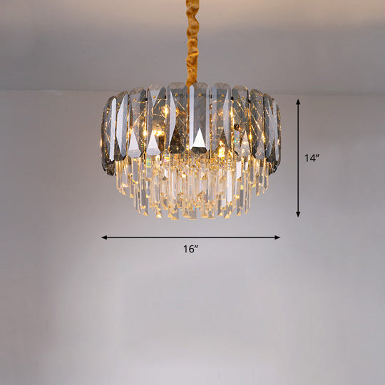 Contemporary Clear Crystal Chandelier Pendant Light - Ideal For Bedroom Ceiling / 16