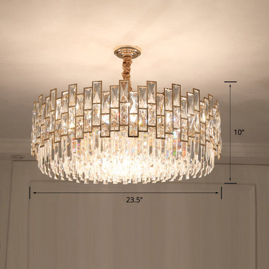 Clear K9 Crystal Chandelier: Modern Suspension Light for Dining Room