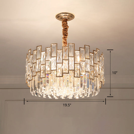 Clear K9 Crystal Chandelier: Modern Suspension Light for Dining Room