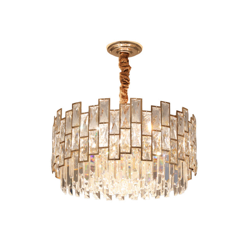 Clear K9 Crystal Chandelier: Modern Suspension Light for Dining Room