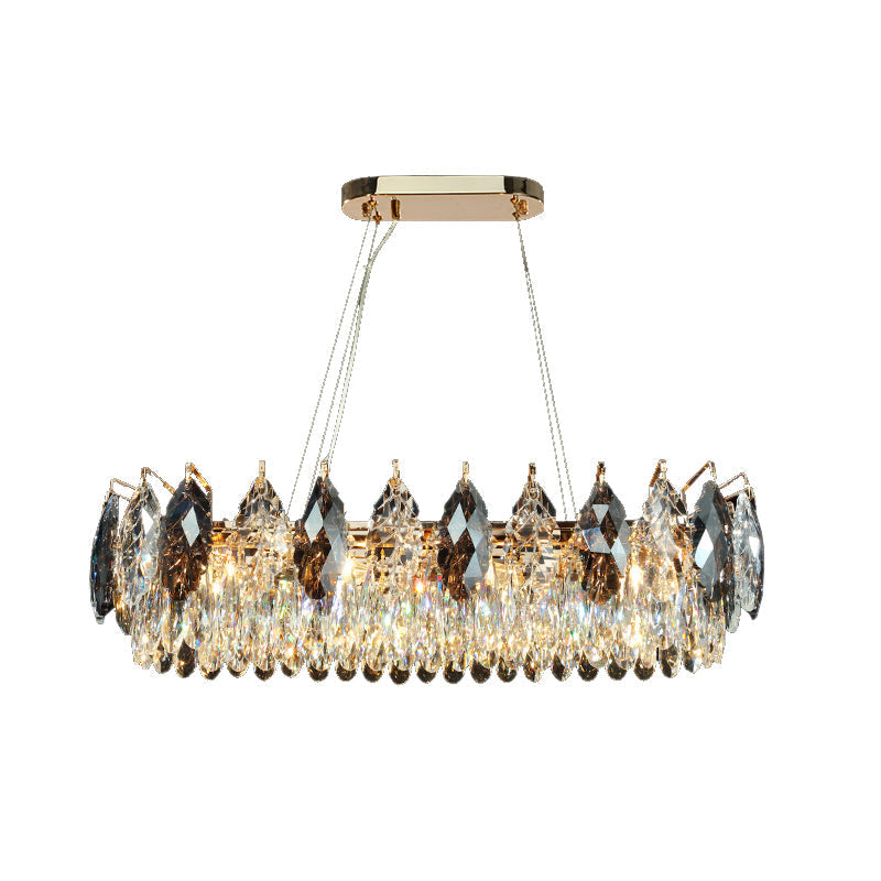 Modern 8-Head Crystal Pendant Chandelier For Restaurants