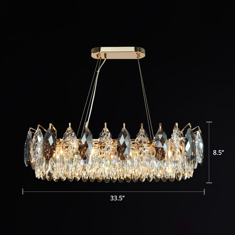 Modern 8-Head Crystal Pendant Chandelier For Restaurants Clear / 33.5