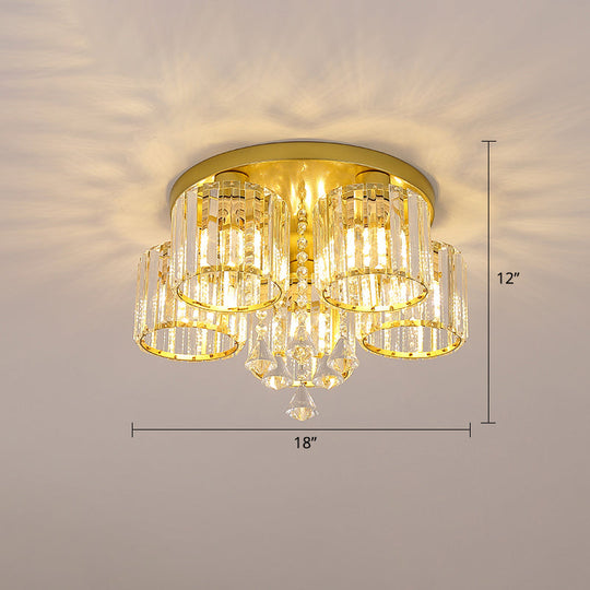 Modern Flush Mount Crystal Ceiling Light for Living Room