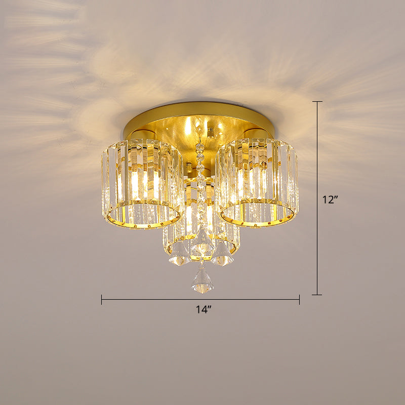 Modern Flush Mount Crystal Ceiling Light for Living Room