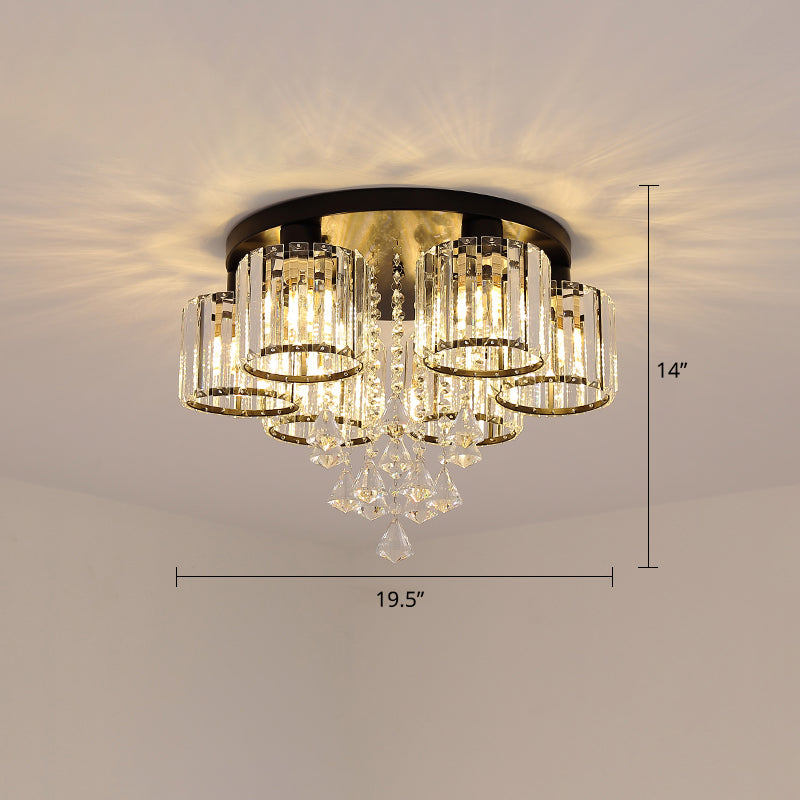 Modern Flush Mount Crystal Ceiling Light for Living Room