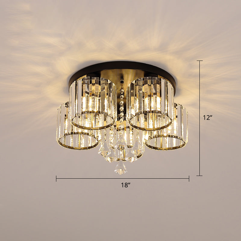 Modern Flush Mount Crystal Ceiling Light for Living Room