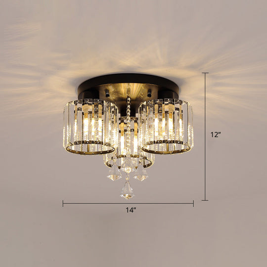 Modern Flush Mount Crystal Ceiling Light for Living Room