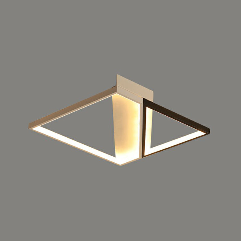 Modern Acrylic LED Ceiling Light: Rectangle Lounge Flush Mount in Black & White