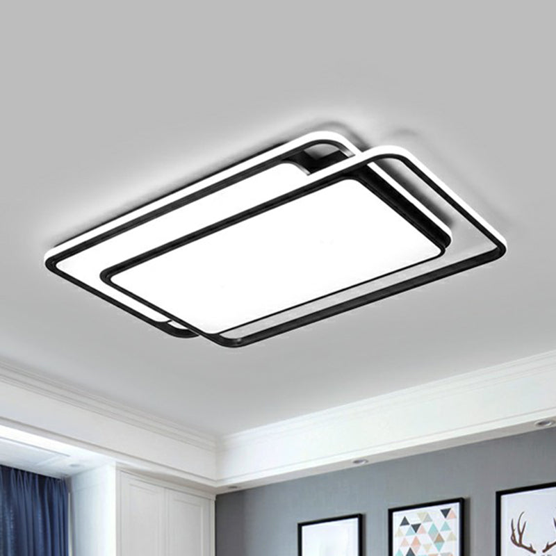 Nordic Black Acrylic Geometric Flush Mount Led Light For Bedroom Ceiling