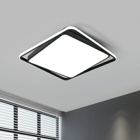 Nordic Black Acrylic Geometric Flush Mount Led Light For Bedroom Ceiling