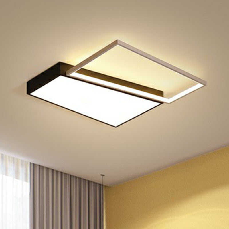 Modern Led Flush Mount Light For Bedroom Ceiling With Sleek Acrylic Shade