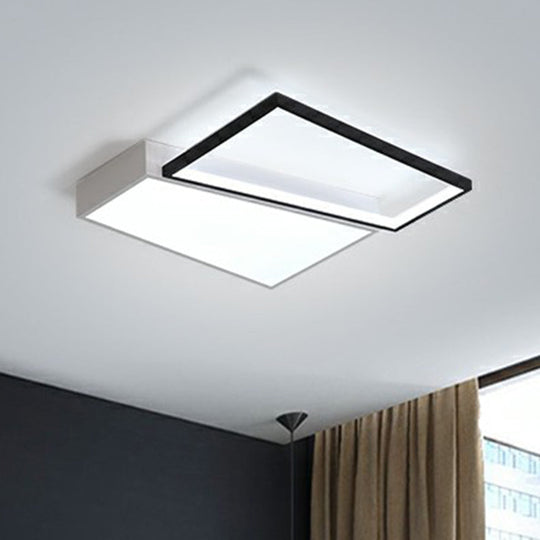 Modern Led Flush Mount Light For Bedroom Ceiling With Sleek Acrylic Shade