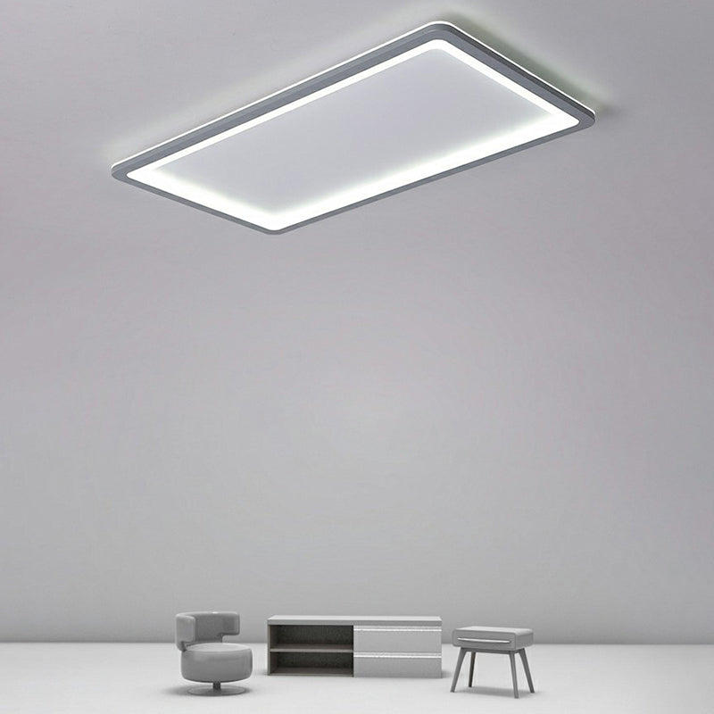 Nordic Led Ceiling Light: Dark Grey Ultra-Thin Flush Mount With Acrylic Shade