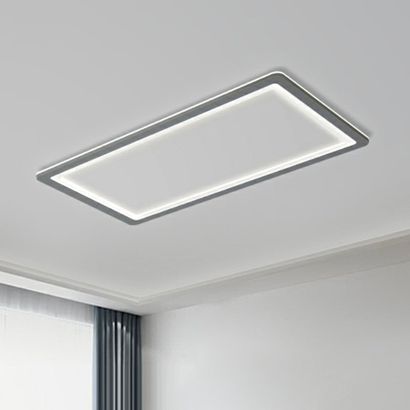 Nordic Led Ceiling Light: Dark Grey Ultra-Thin Flush Mount With Acrylic Shade